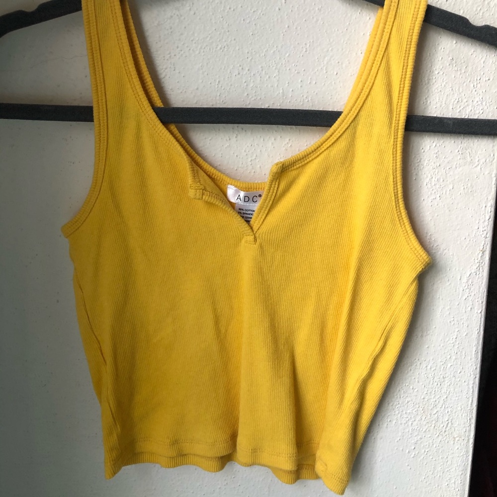 yellow tank top